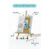 Pencere ve Kuş Temalı Çocuk Boyama Tuvali – Şövaleli Eğitici Boyama Seti 20x20 cm
