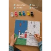Renkli Minareli Cami Şövalesiz Boya Seti 20x20