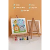 Safari Hayvanları Çocuk Boyama Tuvali – Şövaleli Eğitici Boyama Seti 20x20 cm