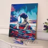 Sayılarla Boyama Seti 40 x 50 cm Tuval Şasesine Gerili Astronot