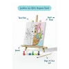 Sepette Tavşan Temalı Çocuk Boyama Tuvali – Şövaleli Eğitici Boyama Seti 20x20 cm