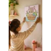 Sepette Tavşan Temalı Çocuk Boyama Tuvali – Şövalesiz Eğitici Boyama Seti 20x20 cm
