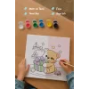 Sevimli Ayıcık Boyama Tuvali – Şövalesiz Boya Seti 20x20