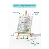 Sevimli Fil Temalı Çocuk Boyama Tuvali – Şövaleli Eğitici Boyama Seti 20x20 cm