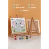 Sevimli Fil Temalı Çocuk Boyama Tuvali – Şövaleli Eğitici Boyama Seti 20x20 cm