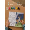 Sevimli Geyik Temalı Çocuk Boyama Tuvali – Şövalesiz Eğitici Boyama Seti 20x20 cm