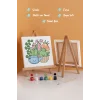 Sevimli Kaktüs Boyama Tuvali – Şövaleli Boya Seti 20x20