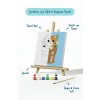 Sevimli Kedi Temalı Çocuk Boyama Tuvali – Şövaleli Eğitici Boyama Seti 20x20 cm