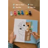 Sevimli Kedi Temalı Çocuk Boyama Tuvali – Şövalesiz Eğitici Boyama Seti 20x20 cm