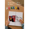 Sevimli Kırmızı Yarış Arabası Şövalesiz Boya Seti 20x20
