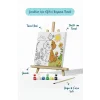 Sevimli Köpek ve Kuş Temalı Çocuk Boyama Tuvali – Şövaleli Eğitici Boyama Seti 20x20 cm