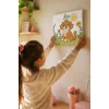 Sevimli Köpek ve Kuş Temalı Çocuk Boyama Tuvali – Şövalesiz Eğitici Boyama Seti 20x20 cm