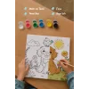 Sevimli Köpek ve Kuş Temalı Çocuk Boyama Tuvali – Şövalesiz Eğitici Boyama Seti 20x20 cm