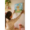 Sevimli Köpek ve Kuş Temalı Çocuk Boyama Tuvali – Şövalesiz Eğitici Boyama Seti 20x20 cm