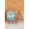 Sevimli Kuğular Temalı Çocuk Boyama Tuvali – Şövaleli Eğitici Boyama Seti 20x20 cm