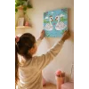 Sevimli Kuğular Temalı Çocuk Boyama Tuvali – Şövalesiz Eğitici Boyama Seti 20x20 cm