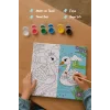 Sevimli Kuğular Temalı Çocuk Boyama Tuvali – Şövalesiz Eğitici Boyama Seti 20x20 cm