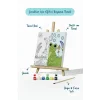 Sevimli Kurbağa Temalı Çocuk Boyama Tuvali – Şövaleli Eğitici Boyama Seti 20x20 cm