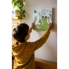 Sevimli Kurbağa Temalı Çocuk Boyama Tuvali – Şövalesiz Eğitici Boyama Seti 20x20 cm