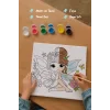 Sevimli Peri Temalı Çocuk Boyama Tuvali – Şövalesiz Eğitici Boyama Seti 20x20 cm