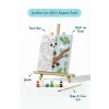Sevimli Sincap Temalı Çocuk Boyama Tuvali – Şövaleli Eğitici Boyama Seti 20x20 cm