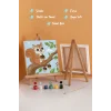 Sevimli Sincap Temalı Çocuk Boyama Tuvali – Şövaleli Eğitici Boyama Seti 20x20 cm