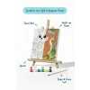 Sevimli Sincap Temalı Çocuk Boyama Tuvali – Şövaleli Eğitici Boyama Seti 20x20 cm