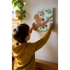Sevimli Sincap Temalı Çocuk Boyama Tuvali – Şövalesiz Eğitici Boyama Seti 20x20 cm