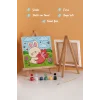 Sevimli Tavşan Boyama Tuvali – Şövaleli Boya Seti 20x20