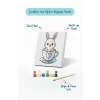 Sevimli Tavşan Temalı Çocuk Boyama Tuvali – Şövalesiz Eğitici Boyama Seti 20x20 cm