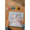 Sihirli Unicorn Boyama Tuvali – Şövalesiz Boya Seti 20x20