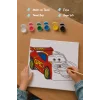 Şimşek Kırmızı Yarış Arabası Şövalesiz Boya Seti 20x20