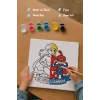 Süper Anne Temalı Boyama Tuvali Şövalesiz Boya Seti 20x20 cm