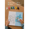 Uçak Temalı Çocuk Boyama Tuvali – Şövalesiz Eğitici Boyama Seti 20x20 cm