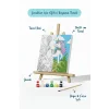 Unicorn & Doğa Temalı Çocuk Boyama Tuvali – Şövaleli Boya Seti 20x20