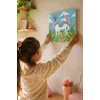 Unicorn & Doğa Temalı Çocuk Boyama Tuvali – Şövalesiz Boya Seti 20x20