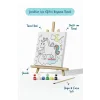 Unicorn Temalı Çocuk Boyama Tuvali Seti – Şövaleli Eğitici Boyama Seti 20x20 cm
