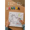 Unicorn Temalı Çocuk Boyama Tuvali Seti – Şövalesiz Eğitici Boyama Seti 20x20 cm