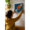 Uzay Roketi Boyama Tuvali – Şövalesiz Boya Seti 20x20