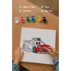 Yarış Arabası Boyama Tuvali – Şövalesiz Boya Seti 20x20