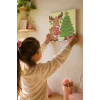 Yılbaşı Geyiği ve Çam Ağacı Temalı Çocuk Boyama Tuvali – Şövalesiz Eğitici Boyama Seti 20x20 cm