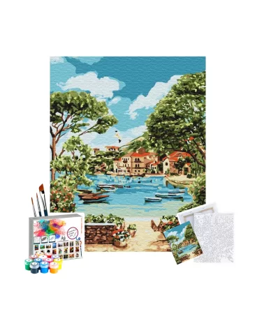 Sayılarla Boyama Seti 40 x 50 cm Tuval Şasesine Gerili Düşler Bahçesi