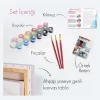 Sayılarla Boyama Seti 40 x 50 cm Tuval Şasesine Gerili Çiçeklerin İçinde Flamingo