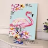Sayılarla Boyama Seti 40 x 50 cm Tuval Şasesine Gerili Çiçeklerin İçinde Flamingo