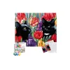 Sayılarla Boyama Seti 40 x 50 cm Tuval Şasesine Gerili Çiçekli Kediler