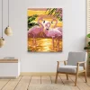 Sayılarla Boyama Seti 40 x 50 cm Tuval Şasesine Gerili Flamingo Ailesi