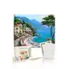 Sayılarla Boyama Seti 40 x 50 cm Tuval Şasesine Gerili Sahil Kasabası