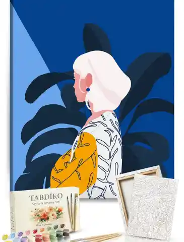 Sayılarla Boyama Seti 40 x 50 cm Tuval Şasesine Gerili Tropical Girl