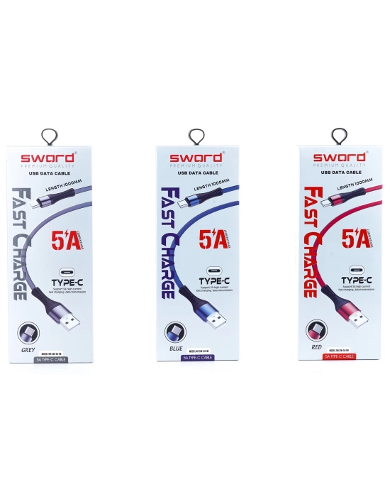 SWORD KABLO SW-5A1M TYPE-C 5A 1 M GRAY