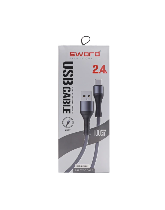 SWORD KABLO SW-C111 TYPE-C 2.4A 1 M GRAY